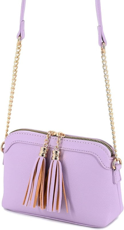 Tassel Small Crossbody Bag With Chain Strap | Modern Boutique Fashion