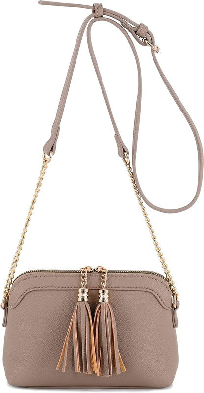 Tassel Small Crossbody Bag With Chain Strap | Modern Boutique Fashion