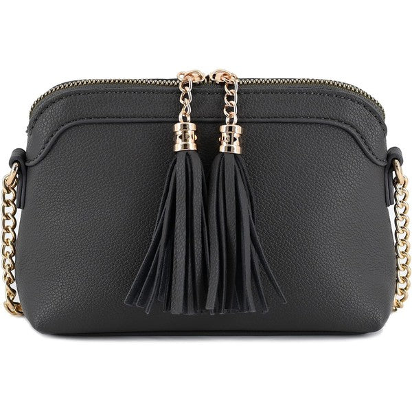 Tassel Small Crossbody Bag With Chain Strap | Modern Boutique Fashion