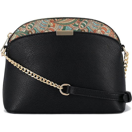 Paisley Accent Small Dome Crossbody Bag | Modern Boutique Fashion
