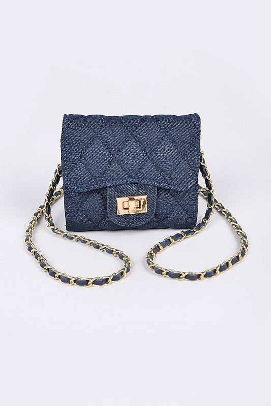 Quilted Denim Swing Wallet | Modern Boutique Fashion
