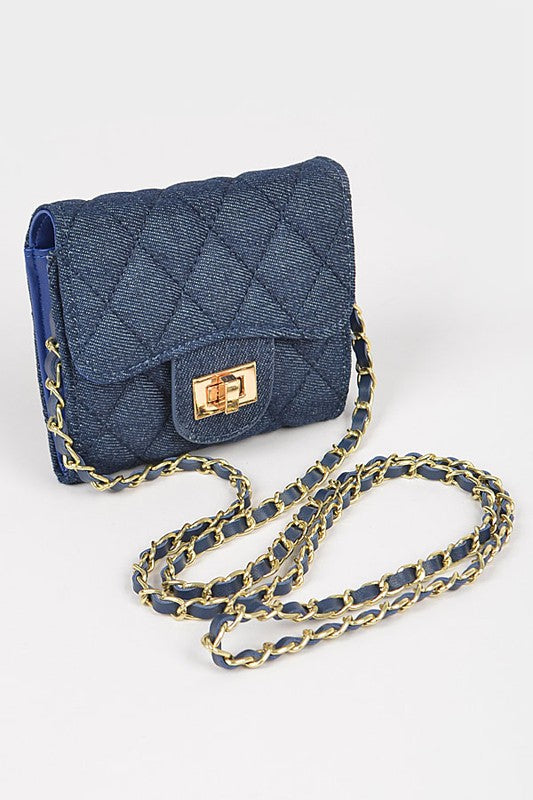 Quilted Denim Swing Wallet | Modern Boutique Fashion