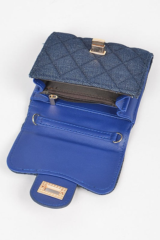 Quilted Denim Swing Wallet | Modern Boutique Fashion