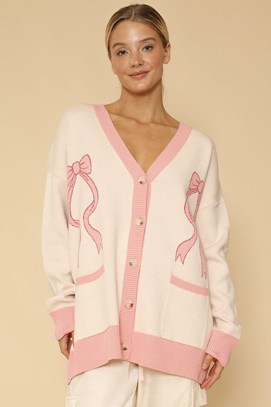 Varsity Knit Bow Cardigan | Modern Boutique Fashion