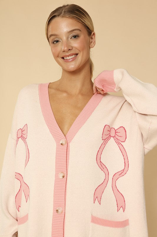 Varsity Knit Bow Cardigan | Modern Boutique Fashion