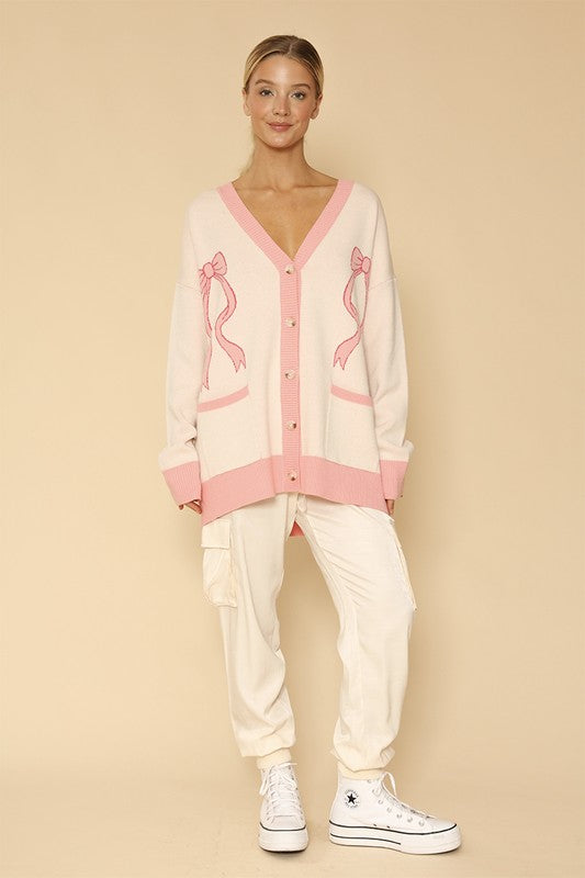 Varsity Knit Bow Cardigan | Modern Boutique Fashion