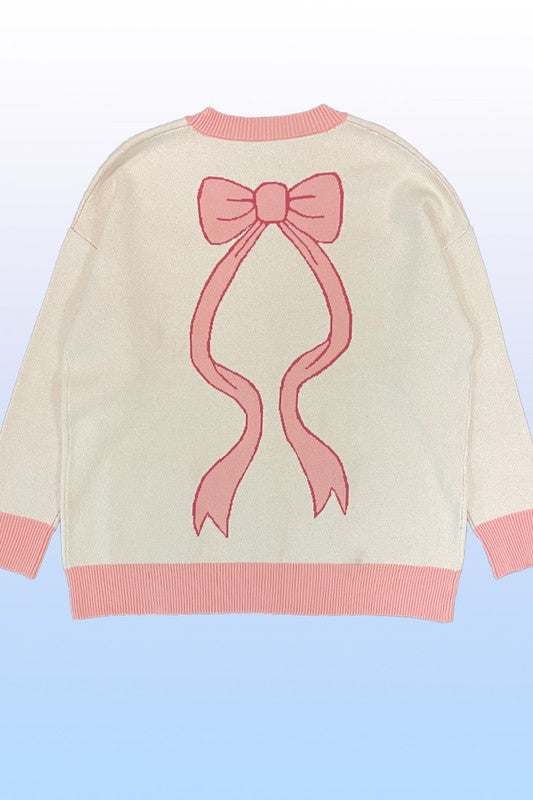 Varsity Knit Bow Cardigan | Modern Boutique Fashion