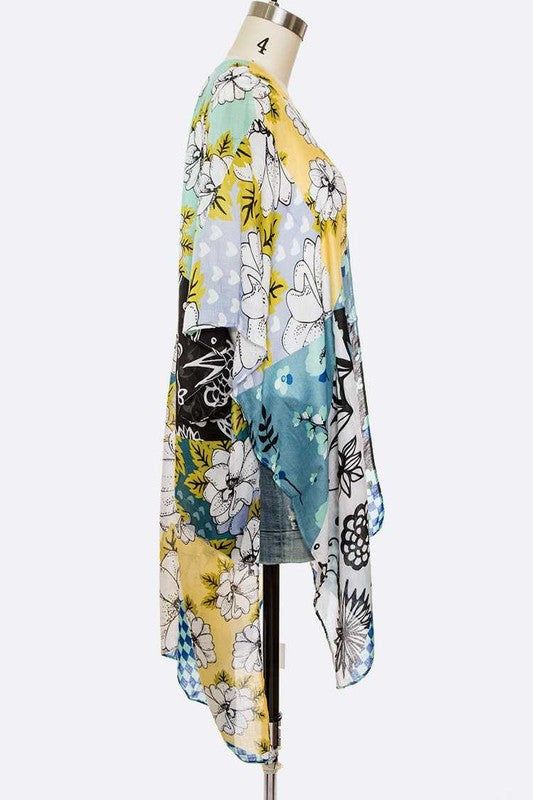 Mix Floral Printed Fashion Kimono | Modern Boutique Fashion