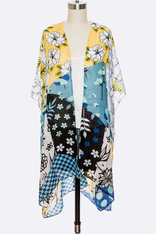 Mix Floral Printed Fashion Kimono | Modern Boutique Fashion