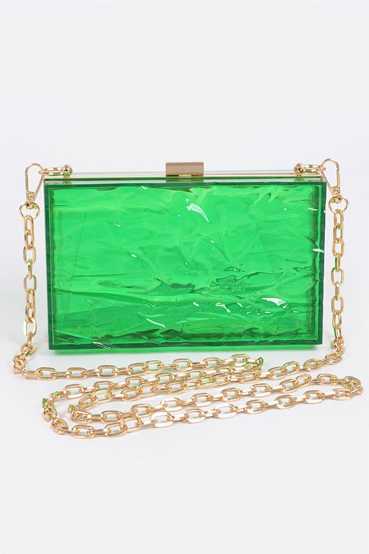 Textured Acrylic Transparent Box Clutch | Modern Boutique Fashion