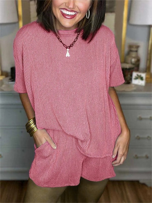 Ribbed Shorts Matching Set