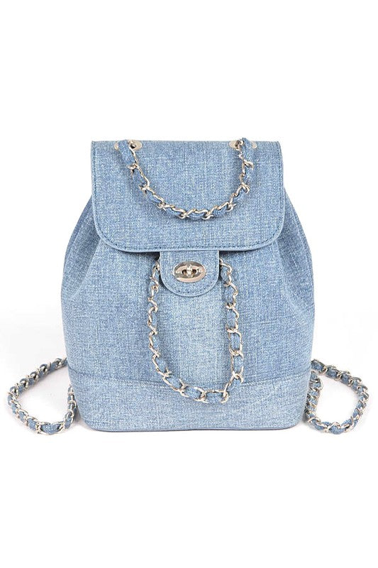 Denim Fashion Backpack | Modern Boutique Fashion