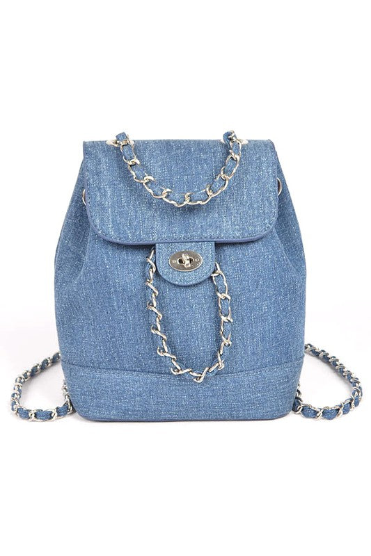 Denim Fashion Backpack | Modern Boutique Fashion