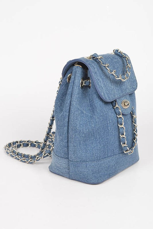 Denim Fashion Backpack | Modern Boutique Fashion