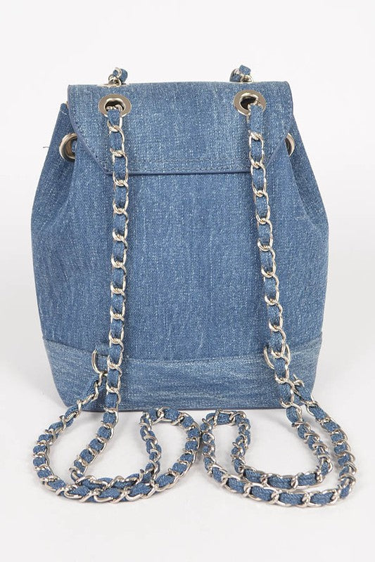Denim Fashion Backpack | Modern Boutique Fashion