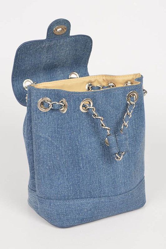 Denim Fashion Backpack | Modern Boutique Fashion