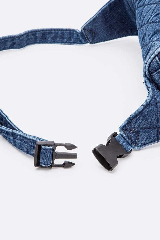 Washed Denim Quilted Fanny Pack | Modern Boutique Fashion