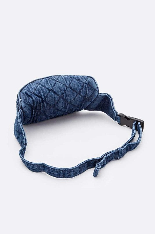 Washed Denim Quilted Fanny Pack | Modern Boutique Fashion