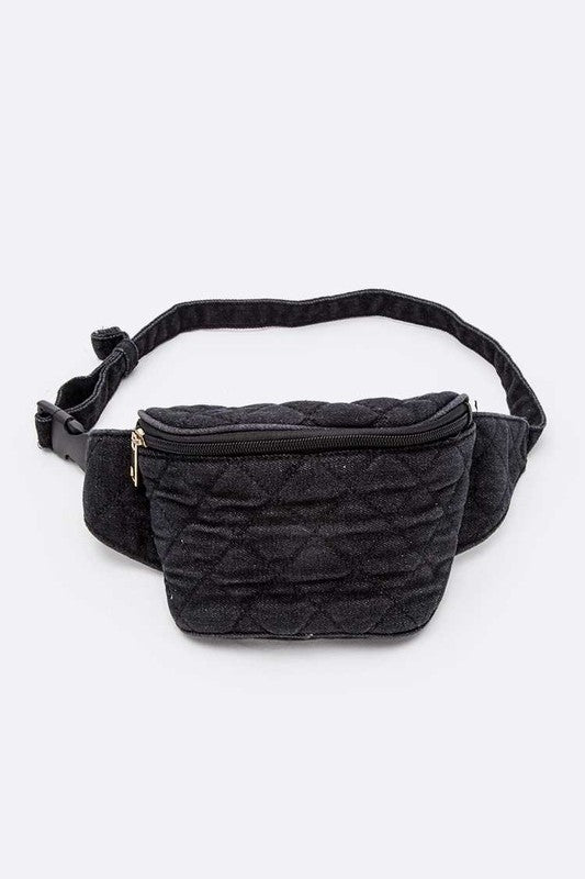 Washed Denim Quilted Fanny Pack | Modern Boutique Fashion