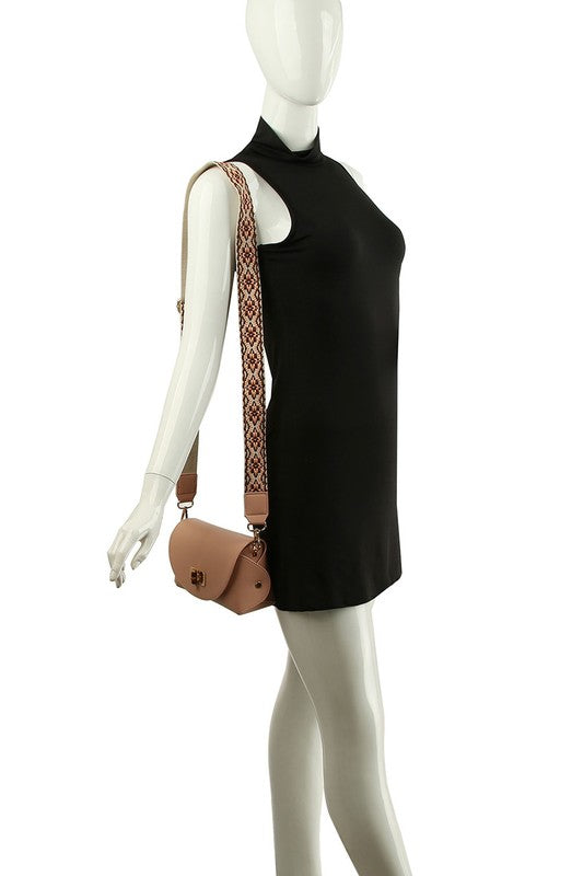 Bamboo Twist Lock Flap Crossbody Bag | Modern Boutique Fashion