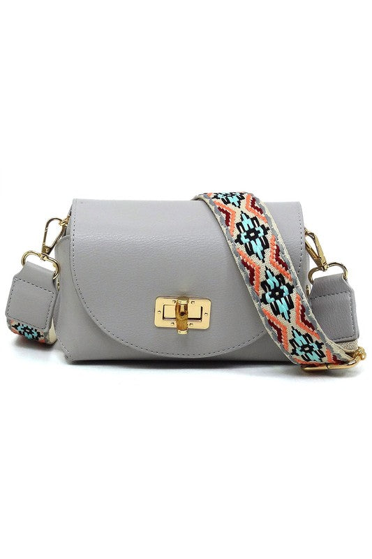 Bamboo Twist Lock Flap Crossbody Bag | Modern Boutique Fashion