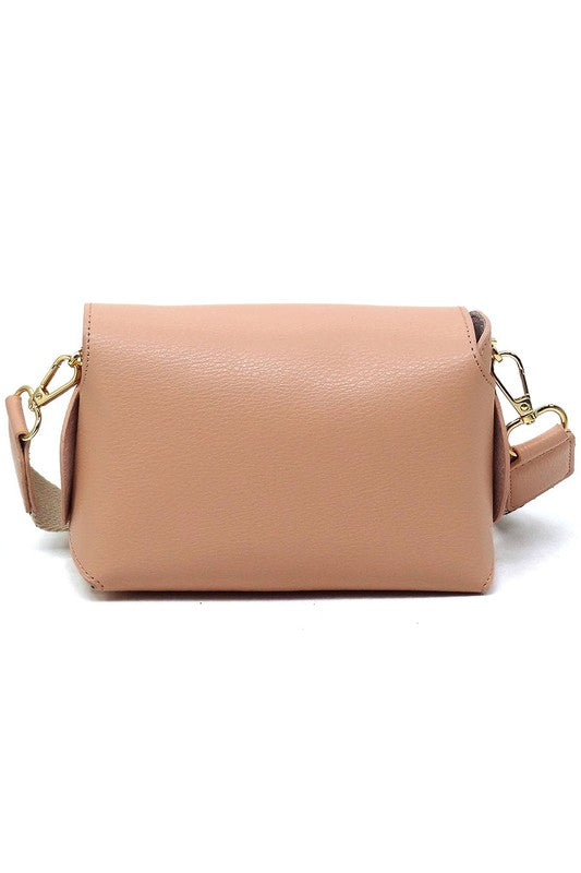 Bamboo Twist Lock Flap Crossbody Bag | Modern Boutique Fashion