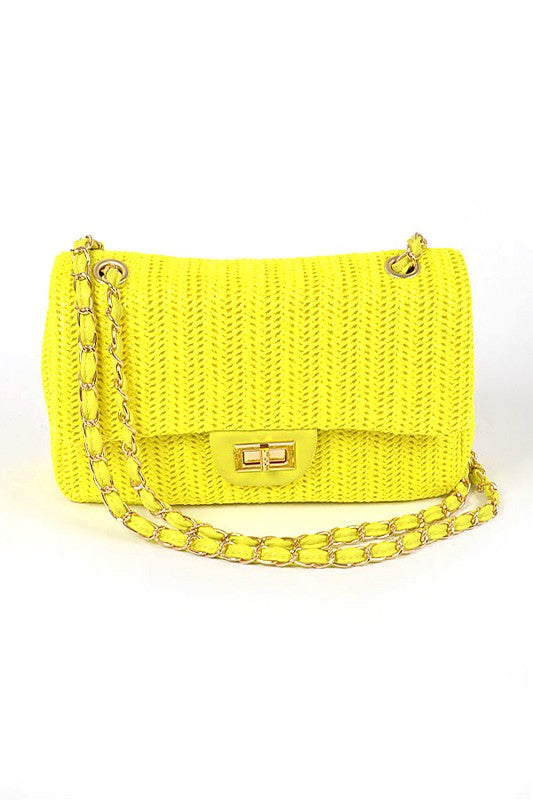 Faux Straw Fashion Shoulder Bag | Modern Boutique Fashion