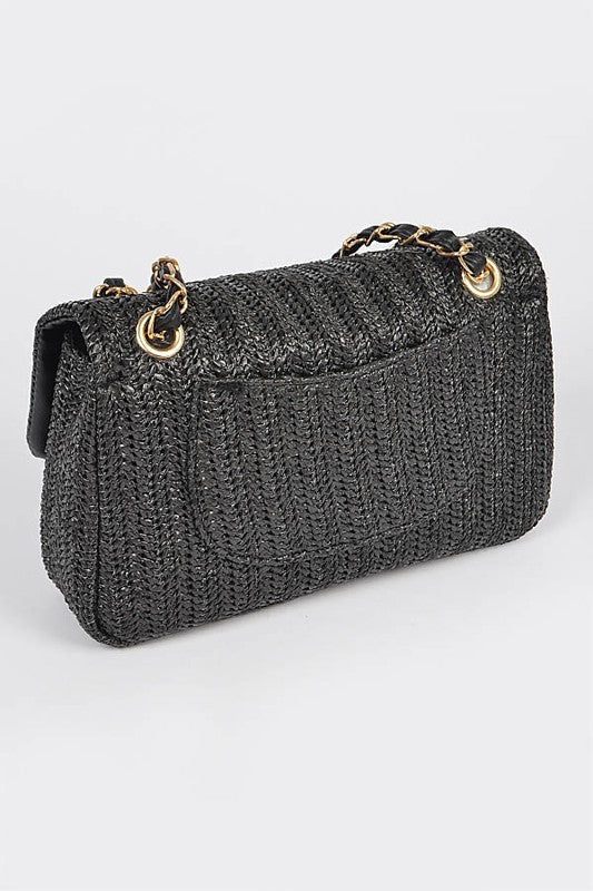 Faux Straw Fashion Shoulder Bag | Modern Boutique Fashion