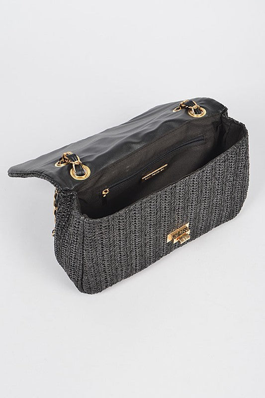 Faux Straw Fashion Shoulder Bag | Modern Boutique Fashion
