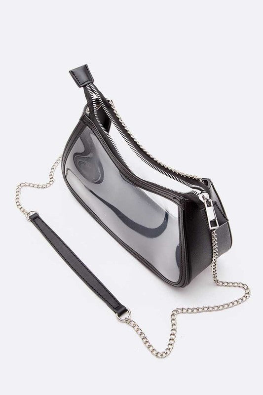 Transparent Stadium Shoulder Bag | Modern Boutique Fashion