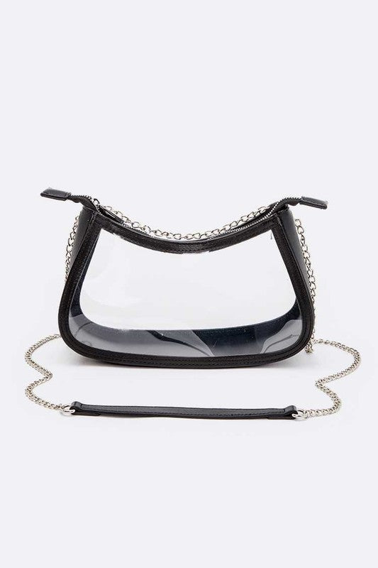 Transparent Stadium Shoulder Bag | Modern Boutique Fashion