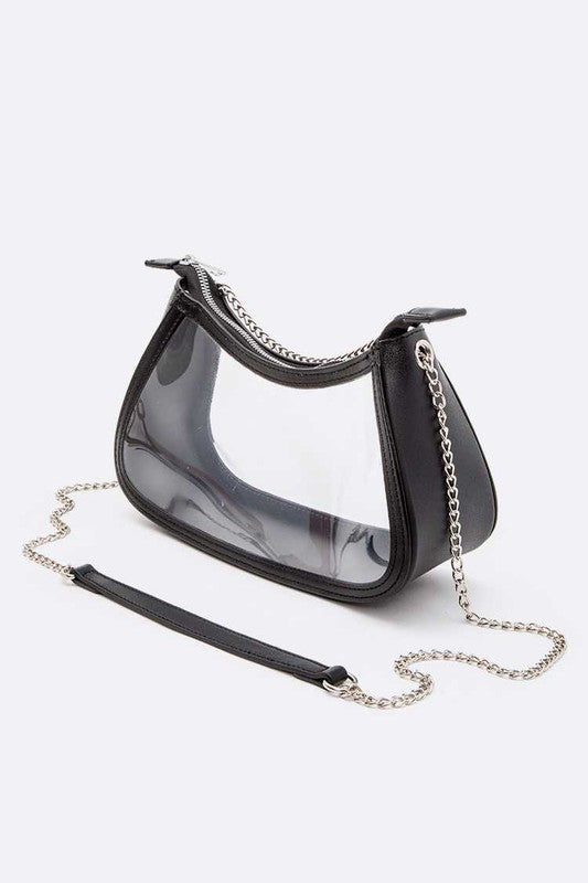 Transparent Stadium Shoulder Bag | Modern Boutique Fashion