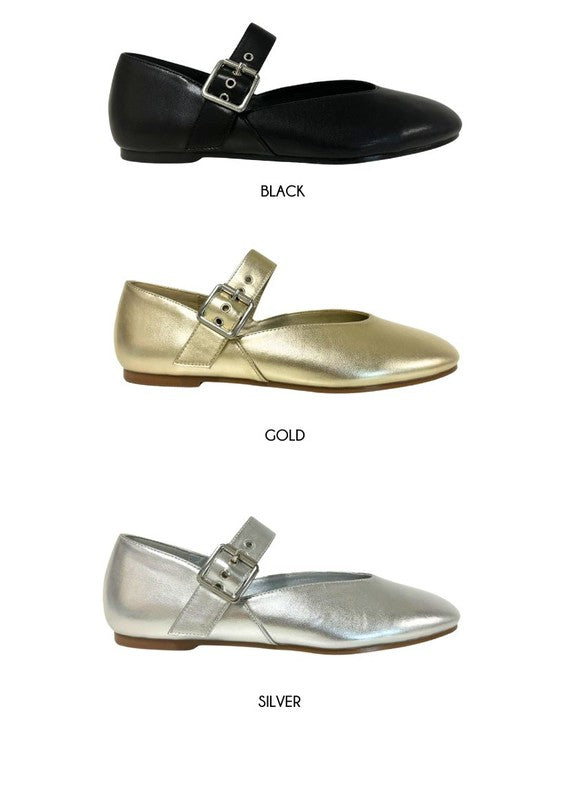 Levi Metallic Balletina Flat | Modern Boutique Fashion