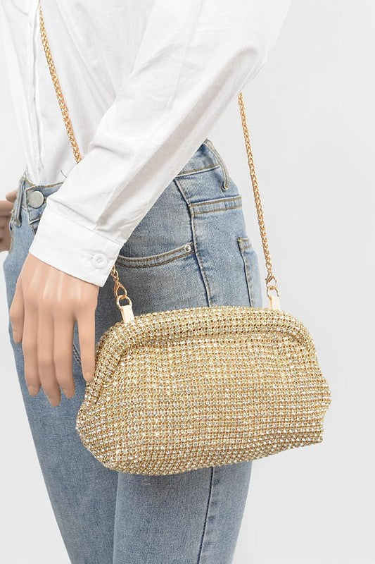 Oversize Rhinestone Convertible Soft Clutch Bag | Modern Boutique Fashion