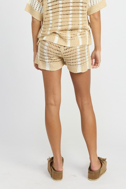 Striped Crochet Shorts | Modern Boutique Fashion