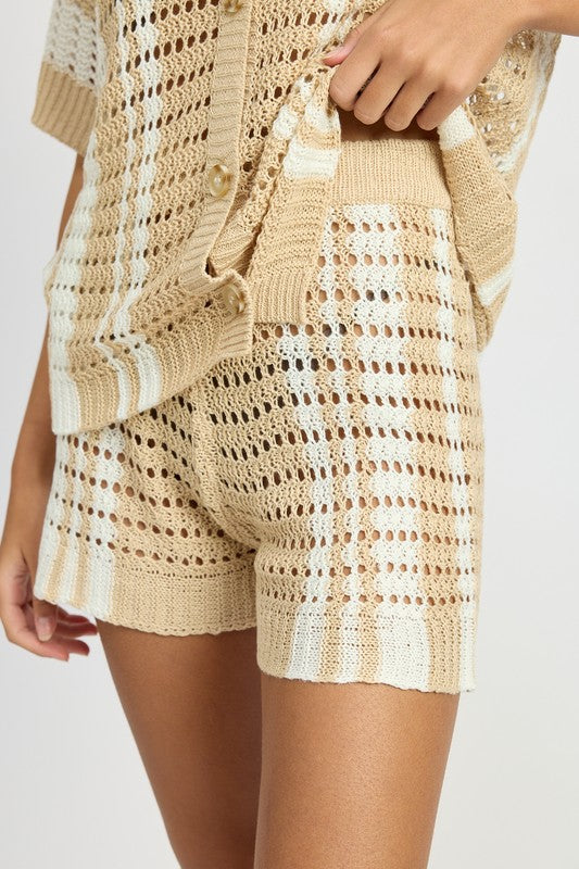 Striped Crochet Shorts | Modern Boutique Fashion