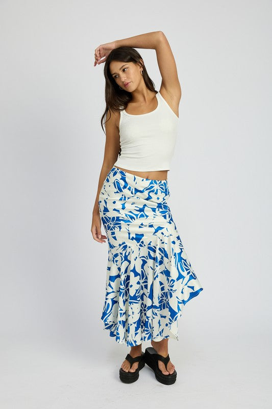 Asymmetrical Ruffle Hem Skirt | Modern Boutique Fashion