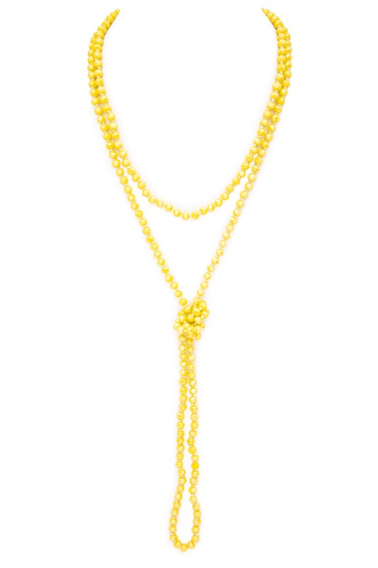 Convertible Hand Knotted Crystal Long Necklace