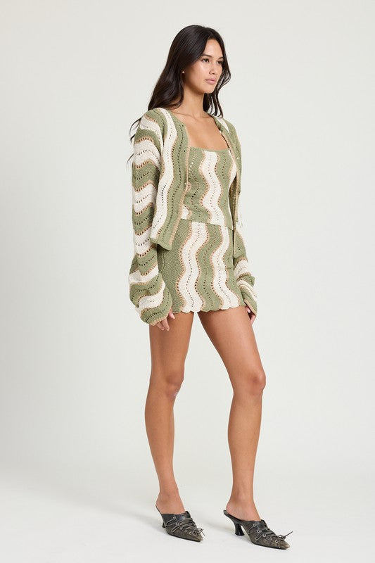 Crochet Mini Skirt With Elastic Waistband | Modern Boutique Fashion