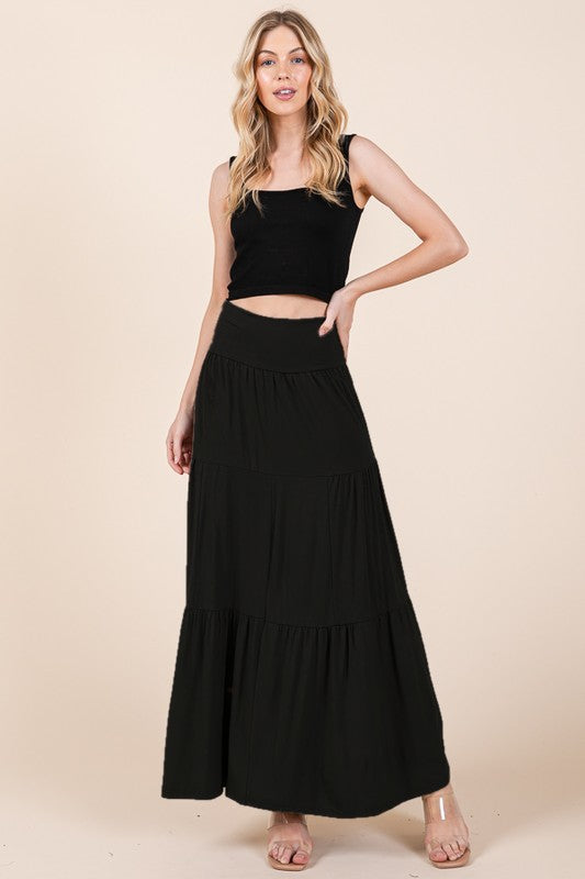 Solid Tiered Ruffle Skirt | Modern Boutique Fashion