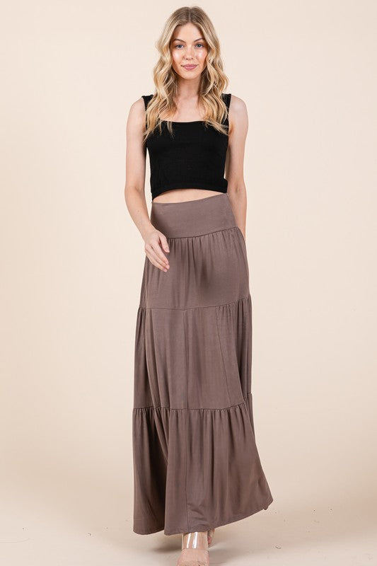 Solid Tiered Ruffle Skirt | Modern Boutique Fashion