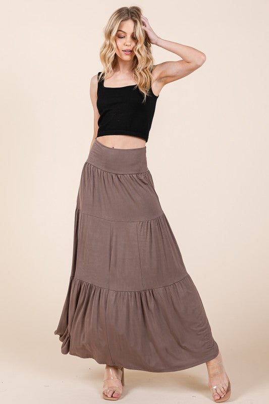 Solid Tiered Ruffle Skirt | Modern Boutique Fashion