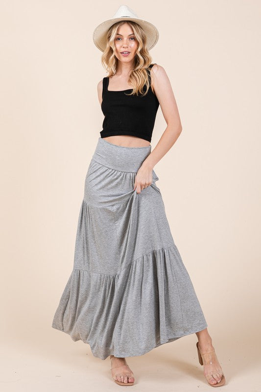 Solid Tiered Ruffle Skirt | Modern Boutique Fashion