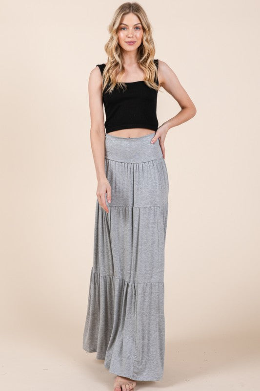 Solid Tiered Ruffle Skirt | Modern Boutique Fashion