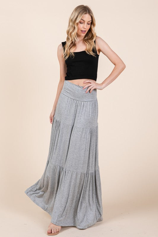 Solid Tiered Ruffle Skirt | Modern Boutique Fashion