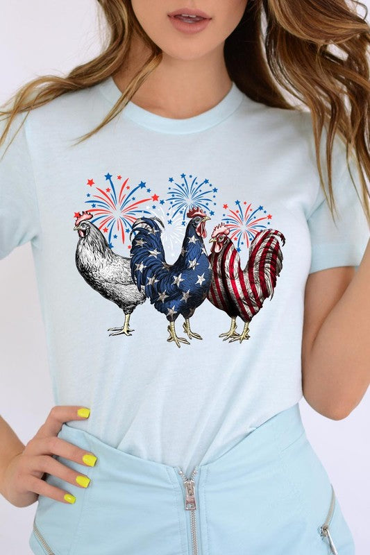 Patriotic USA Chicken Graphic T Shirts