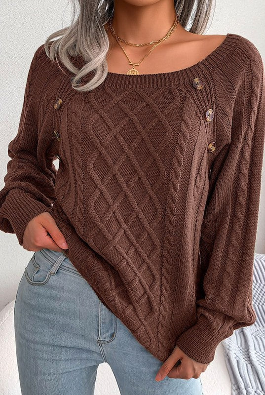 Square Neck Sweater | Modern Boutique Fashion