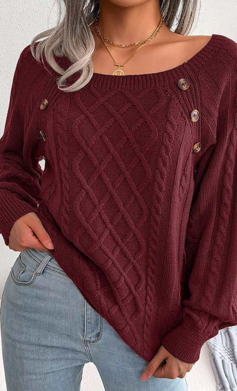 Square Neck Sweater | Modern Boutique Fashion
