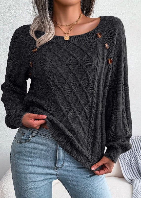 Square Neck Sweater | Modern Boutique Fashion
