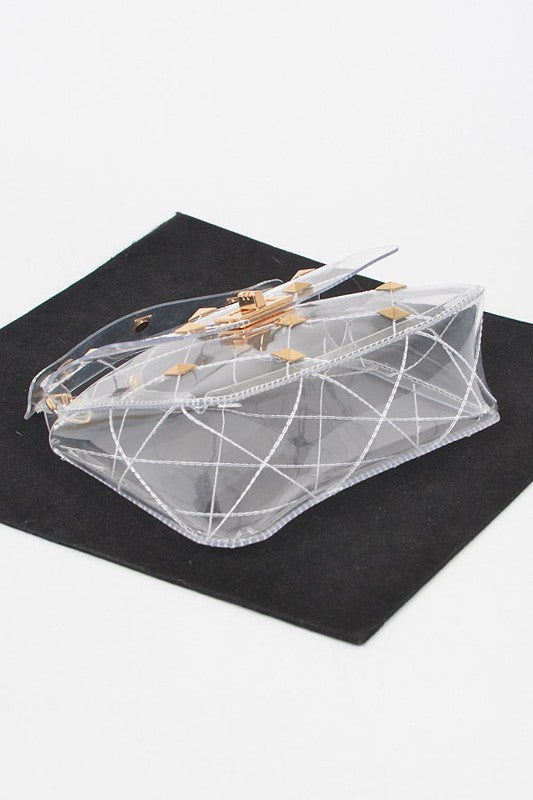 Studded Transparent Stadium Bag | Modern Boutique Fashion